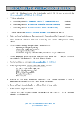 informácia o voľbách do as jlf uk