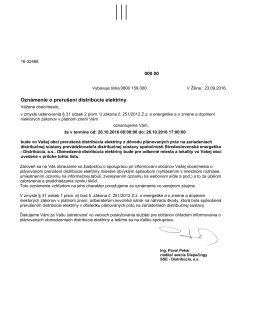 Zoznam dotknut&yacute;ch odbern&yacute;ch miest