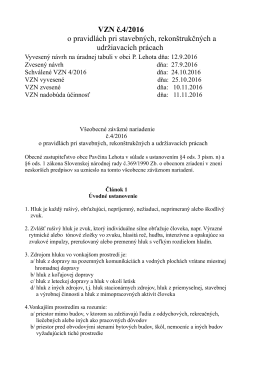 VZN č.4/2016 o pravidlách pri stavebných, rekonštrukčných a