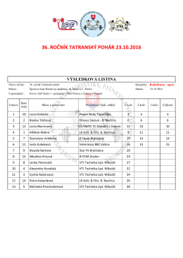 36. ROČN&Iacute;K TATRANSK&Yacute; POH&Aacute;R 23.10.2016