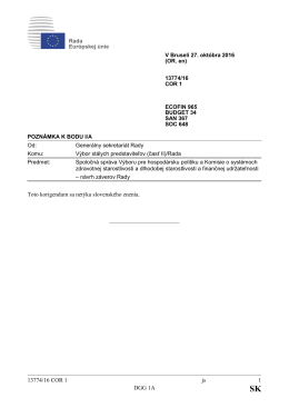 13774/16 COR 1 js 1 DGG 1A Toto korigendum sa net&yacute;ka