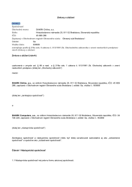 Zmluva o zlúţení (návrh) uzatvorená v zmysle ust. † 69 a