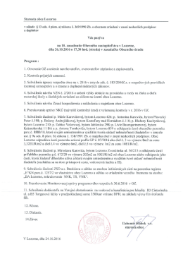 Starosta obce Lozorno v s&uacute;lade ~ 13 ods. 4 p&iacute;sm. a) z&aacute;kona Č. 369