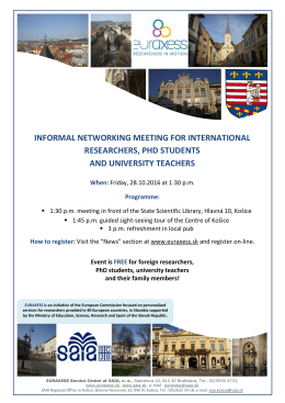 program podujatia - Euraxess Slovakia
