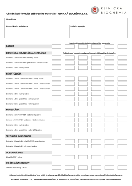 Objednávací formulár odberového materiálu