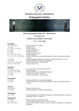 Program - Katolícka univerzita v Ružomberku