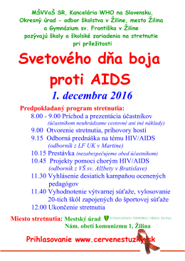Harmonogram 1.12.2016 Žilina