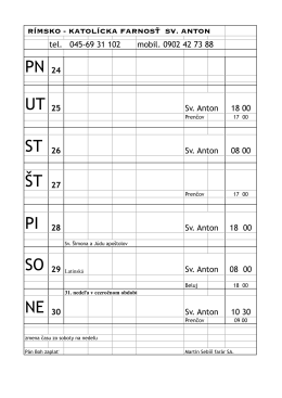 Farsk&eacute; oznamy 24.10.2016