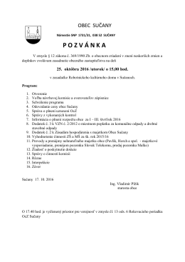 Pozvánka na OZ 25.10.2016 20. 10. 2016