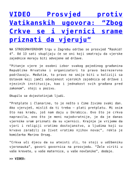 Zbog Crkve se i vjernici srame priznati da vjeruju