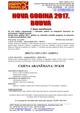 cijena aranžmana: 55 km - Happy Travel Bijeljina