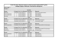 Raspored nastave za zimski semestar školske 2016/17 godine