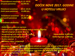 Aranžman obuhvata - Hotel Vrujci Banja Vrujci