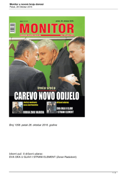 Monitor u novom broju donosi