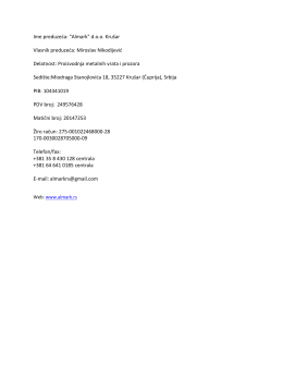 Podaci o registraciji preduzeća