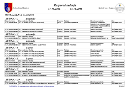 Raspored suđenja - Općinski sud u Sarajevu