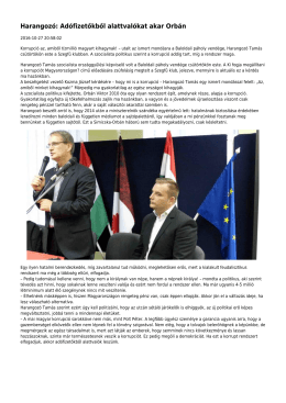 Harangoz&oacute;: Ad&oacute;fizetőkből alattval&oacute;kat akar Orb&aacute;n