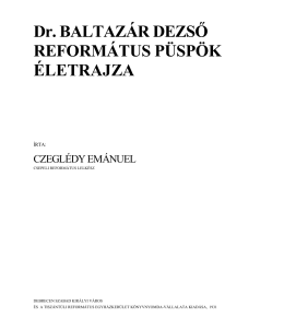 Baltazár Dezső református püspök életrajza