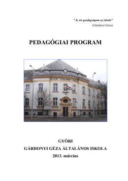 Pedagógiai program - Gárdonyi Géza Általános Iskola
