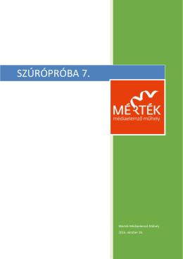 szúrópróba 7. - Mérték Médiaelemző Műhely