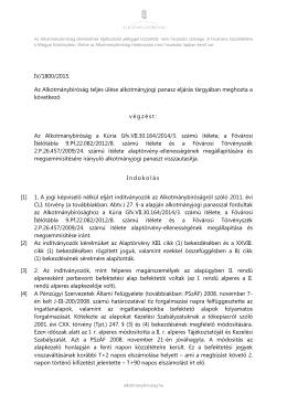 IV/1800/2015. Az Alkotmánybíróság teljes ülése alkotmányjogi