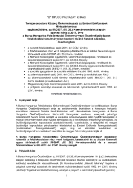 "B" típusú pályázati kiírás ajánlott szövege (letölthető a http://www