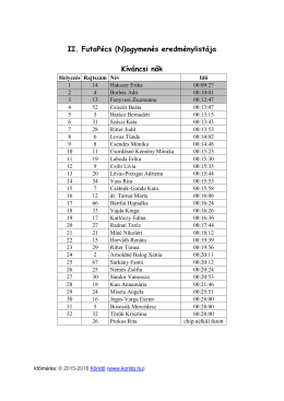 II. FutaPécs (N)agymenés eredmények