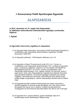 Alapszabály 2016 - Petőfi Horgásztó – Dunavarsány