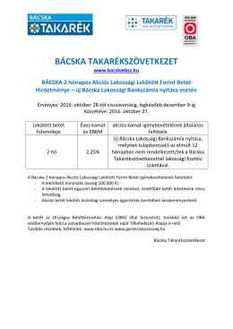 Részletek - Bácska Takarékszövetkezet