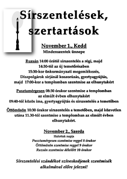 Sírszentelések, szertartások