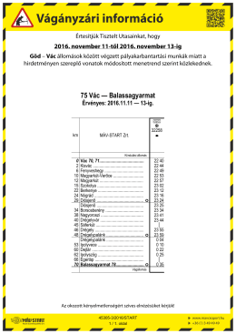 Vágányzári információ
