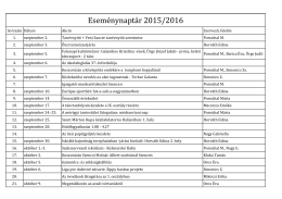 Eseménynaptár 2015/2016