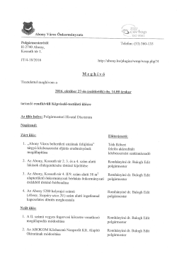 A megh&iacute;v&oacute; &eacute;s a napirendi pontok IDE kattintva