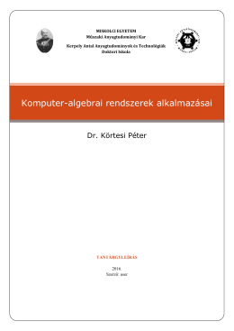 Komputer-algebrai rendszerek alkalmaz&aacute;sai