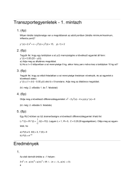 Transzportegyenletek - 1. mintazh Eredmények