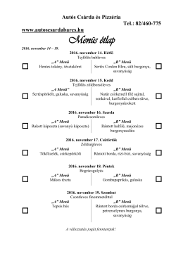 Menüs étlap 2016. növember 14-19