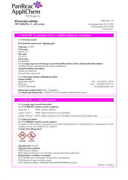 Biztons&aacute;gi adatlap