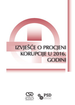 izvje&scaron;će o procjeni korupcije u 2016. godini