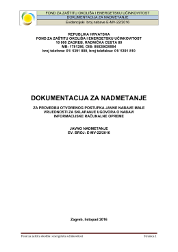 dokumentacija za nadmetanje - Fond za zaštitu okoliša i energetsku