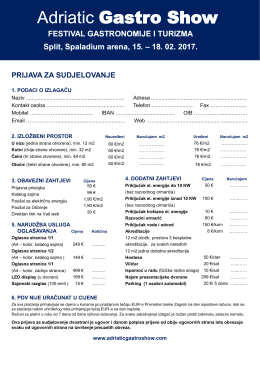Prijavnica - Adriatic Gastro Show