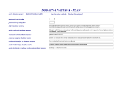 DODATNA PLAN - Osnovna &scaron;kola Cavtat
