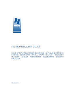 STUDIJA UTICAJA NA OKOLI&Scaron;