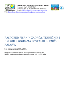 Raspored pisanih provjera