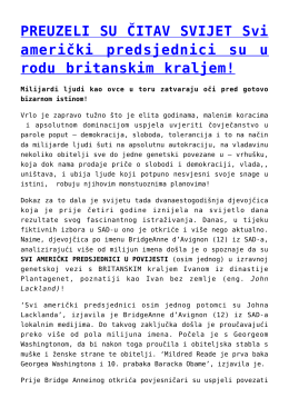 PREUZELI SU ČITAV SVIJET Svi američki predsjednici su