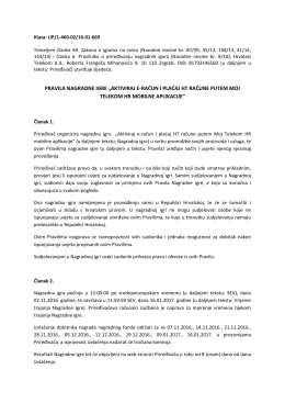 pravila nagradne igre &bdquo;aktiviraj e-račun i plaćaj ht