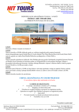 Cjenovnik - Hit Tours Tuzla