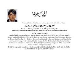 Obavje&scaron;tavamo: rodbinu, prijatelje i kom&scaron;ije da je na&scaron;a, draga