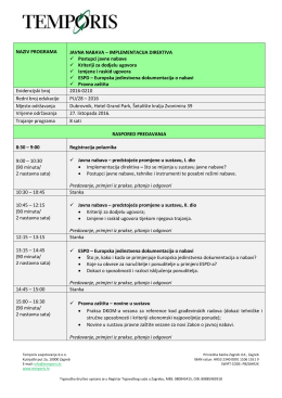 Raspored predavanja - TEMPORIS savjetovanje