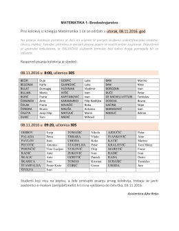 Prvi kolokvij iz kolegija Matematika 1 će se održati u utorak, 08.11
