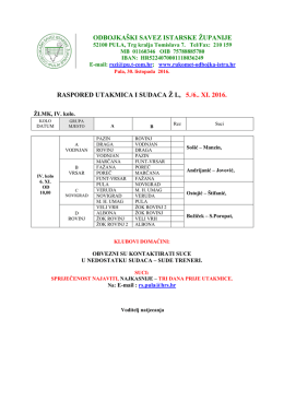 raspored utakmica i sudaca - Rukometni i Odbojkaški savez Istarske